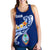 Guam Women's Racerback Tank - Guam Seal Polynesian Patterns Plumeria (Blue) - Polynesian Pride