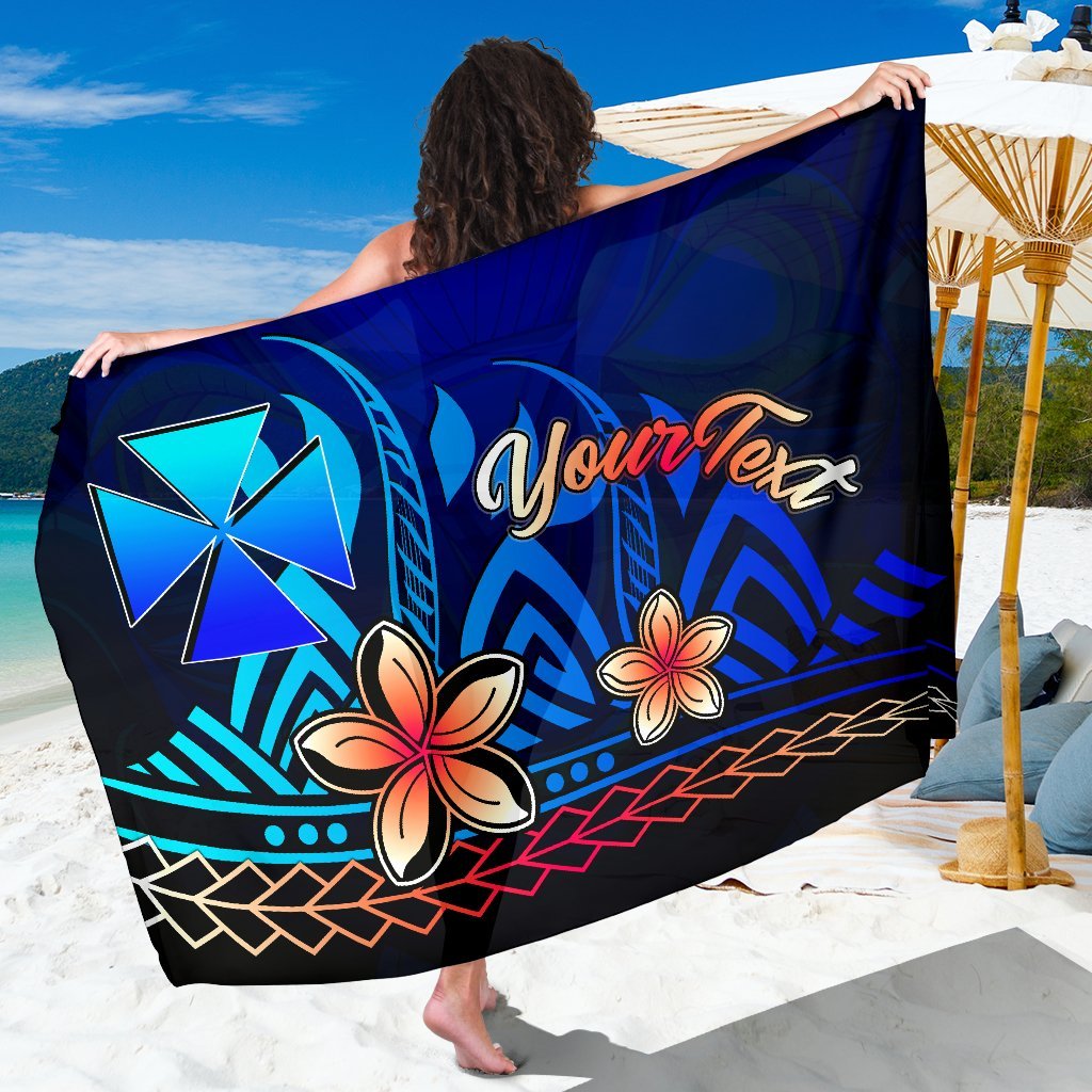 Wallis and Futuna Custom Personalised Sarong - Vintage Tribal Mountain One Style One Size Blue - Polynesian Pride