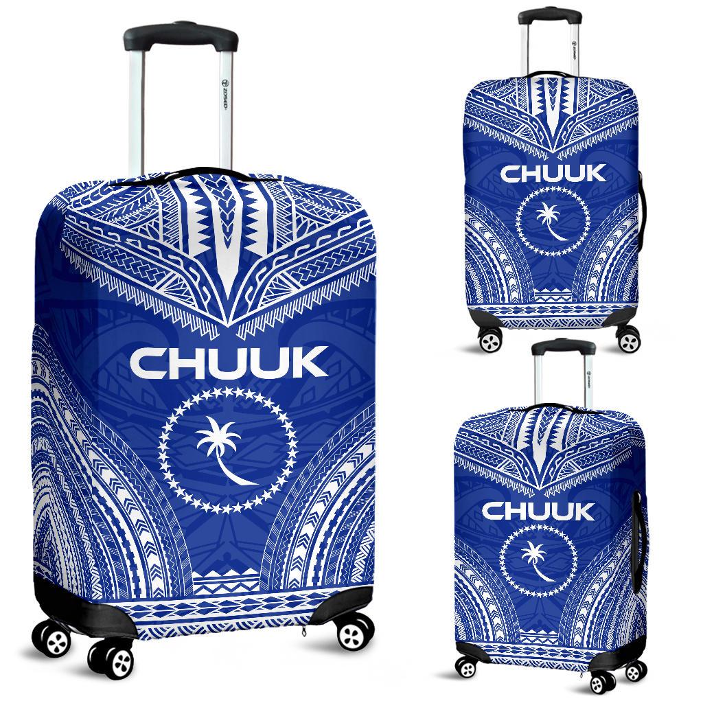 Chuuk Flag Polynesian Chief Luggage Cover Blue - Polynesian Pride