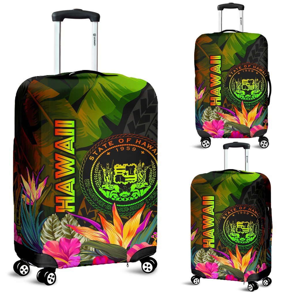 Polynesian Hawaii Polynesian Luggage Covers - Hibiscus and Banana Leaves - Polynesian Pride
