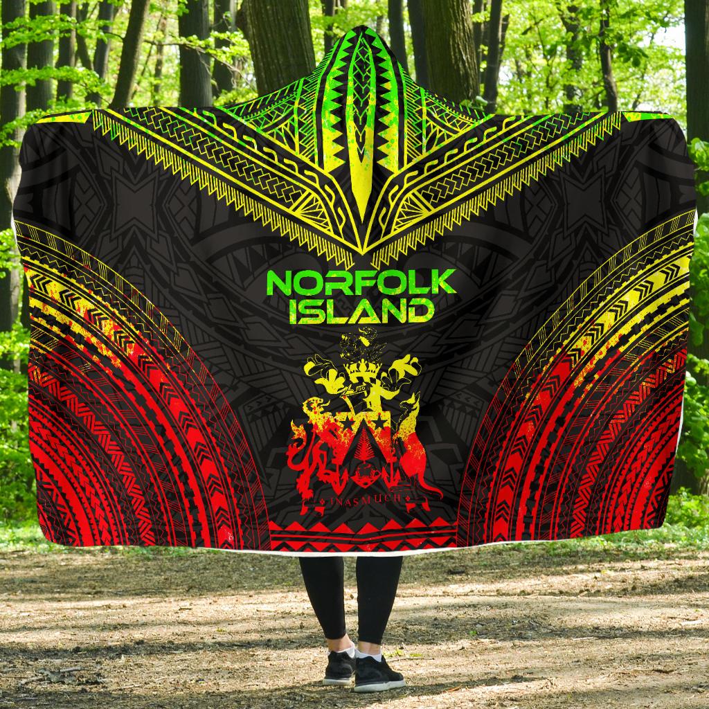 Norfolk Island Polynesian Chief Hooded Blanket - Reggae Version Hooded Blanket Reggae - Polynesian Pride