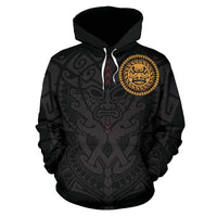 Polynesian All Over Hoodie Polynesian Face Tattoo 5 - Polynesian Pride