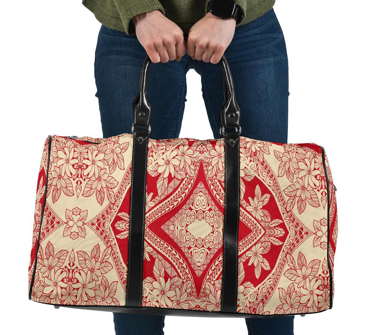 Polynesian Plumeria Mix Hawaii Travel Bag Travel Bag One size Black - Polynesian Pride