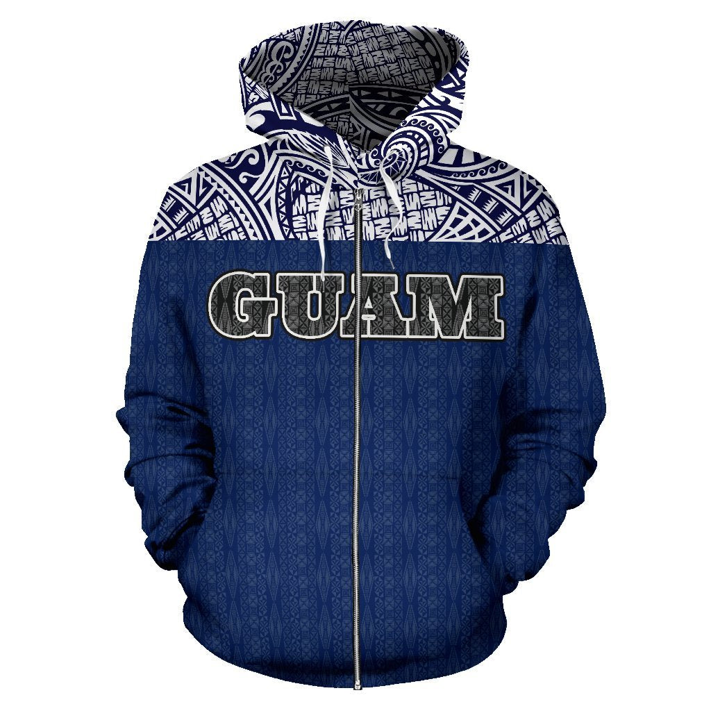 Guam All Over Zip up Hoodie Polynesian Hoodie Version - Polynesian Pride