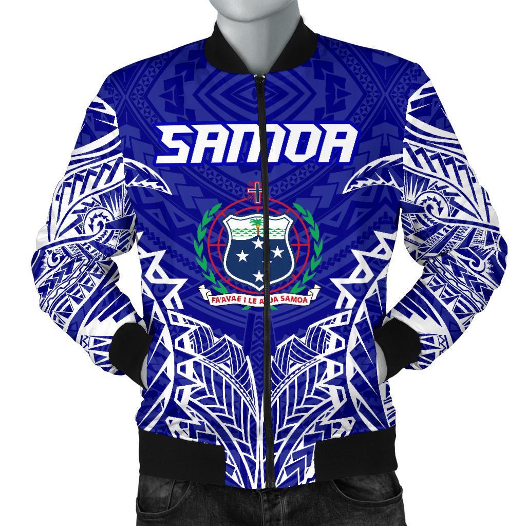 Samoa Premium Men's Bomber Jacket Blue - Polynesian Pride