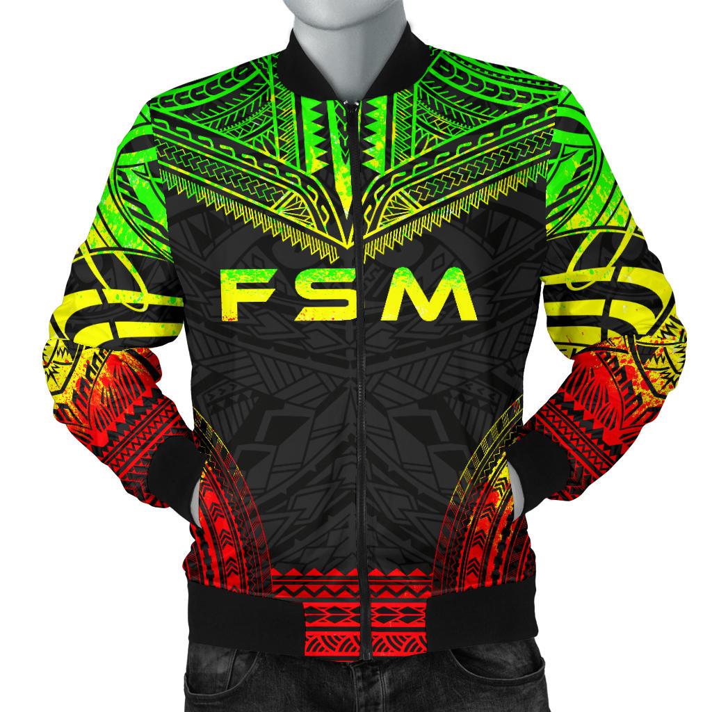 Federated States Of Micronesia Polynesian Chief Men's Bomber Jacket - Reggae Version Reggae - Polynesian Pride