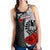 Tahiti Polynesian Women's Racerback Tank - Coat Of Arms With Hibiscus White - Polynesian Pride