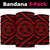 Hawaiian Turtle Map Black Red Bandana 3 - Pack - Polynesian Pride