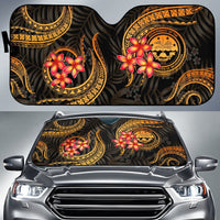 Federated States of Micronesia Auto Sun Shades - Gold Plumeria Auto Sun Shade Universal Fit GOLD - Polynesian Pride