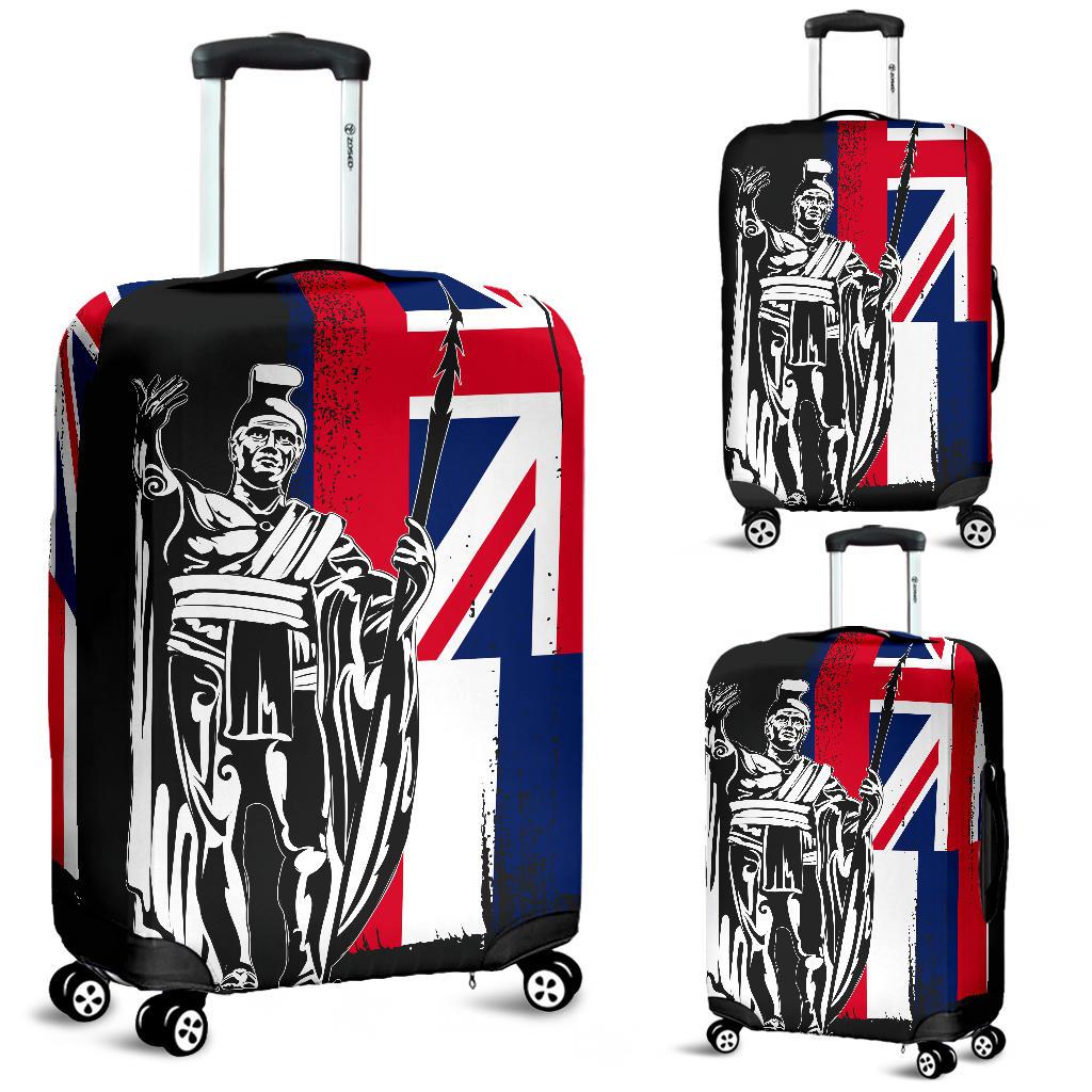 Hawaii King Flag Luggage Covers Black - Polynesian Pride