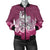 Maori Manaia The Blue Sea Women's Bomber Jacket, Pink Pink - Polynesian Pride