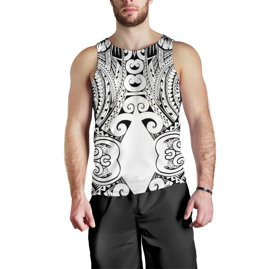 Polynesian Men Tank Top 37 Black-White - Polynesian Pride