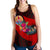 Tahiti Women's Racerback Tank - Polynesian Hook And Hibiscus (Red) - Polynesian Pride