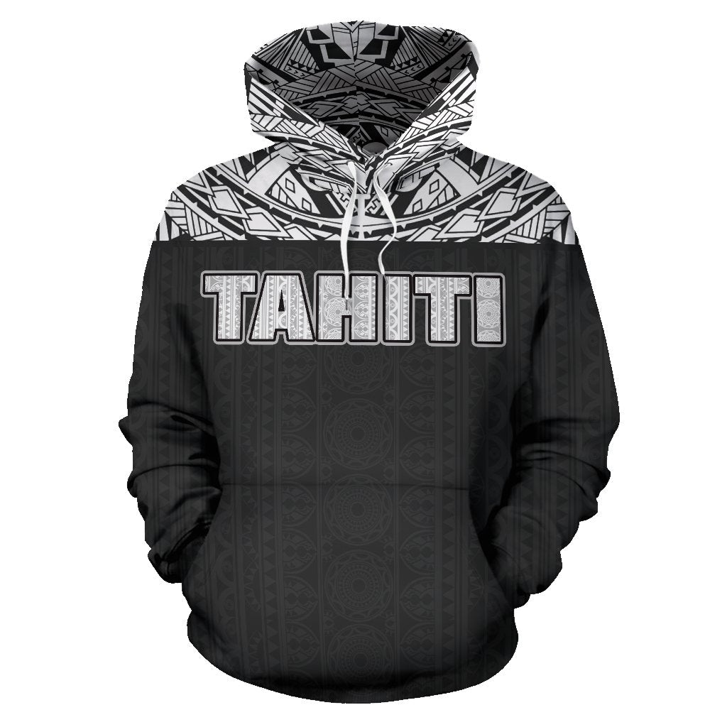 Tahiti All Over Hoodie Polynesian Black Version - Polynesian Pride