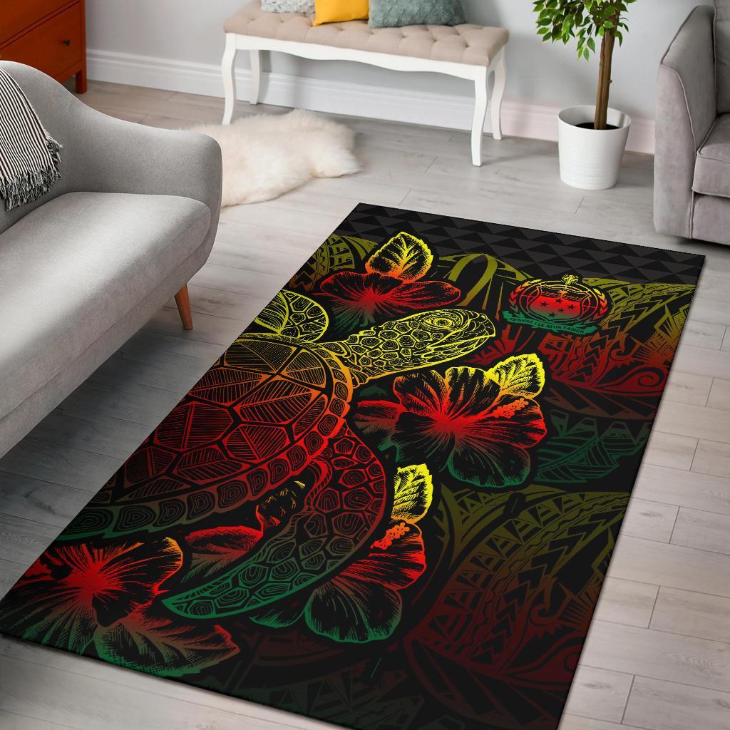 Samoa Area Rugs Turtle Hibiscus Reggae Reggae - Polynesian Pride