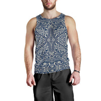 Polynesian Culture Blue White Hawaii Men's Tank Top Blue - Polynesian Pride