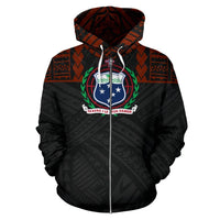 Samoa All Over Zip up Hoodie Polynesian Is Front - Polynesian Pride