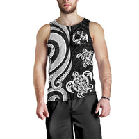 Tonga Men's Tank Top - White Tentacle Turtle - Polynesian Pride