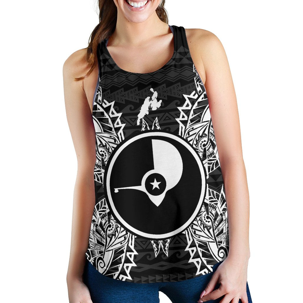 Yap Polynesian Women Tank Top Map Black Black - Polynesian Pride