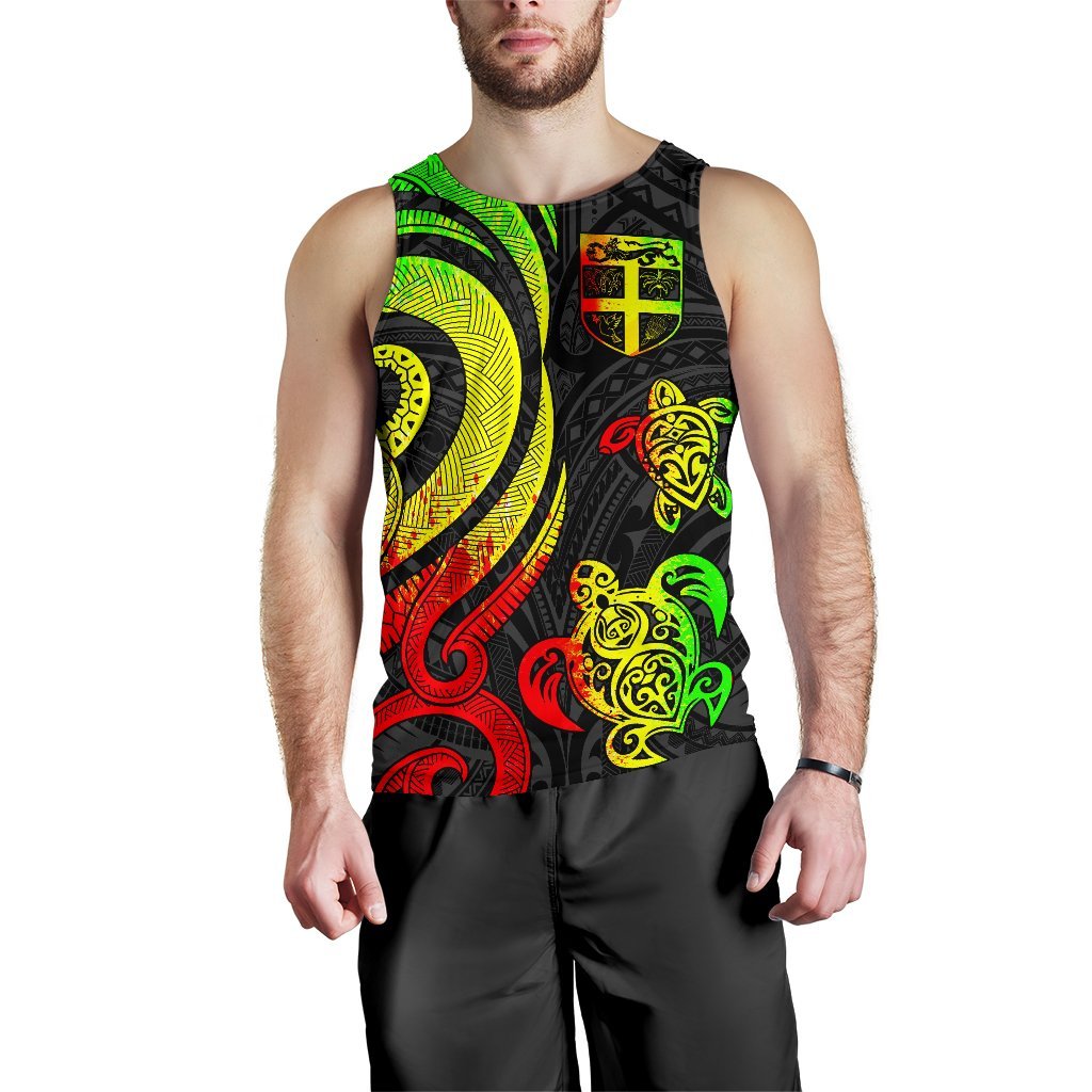 Fiji Polynesian Men Tank Top - Reggae Tentacle Turtle - Polynesian Pride
