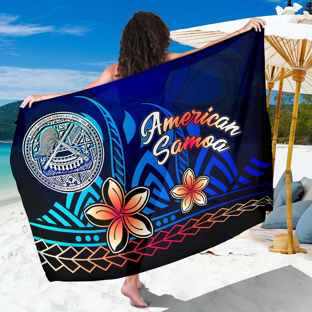 American Samoa Sarong - Vintage Tribal Mountain One style One size Blue - Polynesian Pride