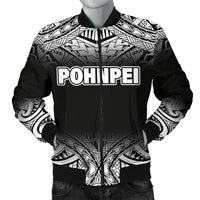 Pohnpei Men's Bomber Jacket - Black Fog Style Black - Polynesian Pride