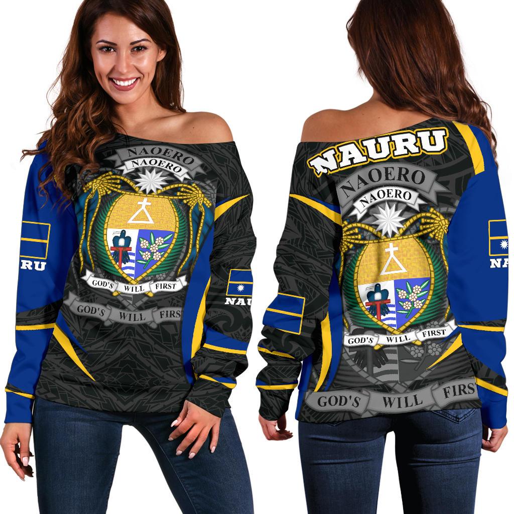 Nauru Polynesian Off Shoulder Sweater (Women) - Nauru Spirit (Original) - Polynesian Pride