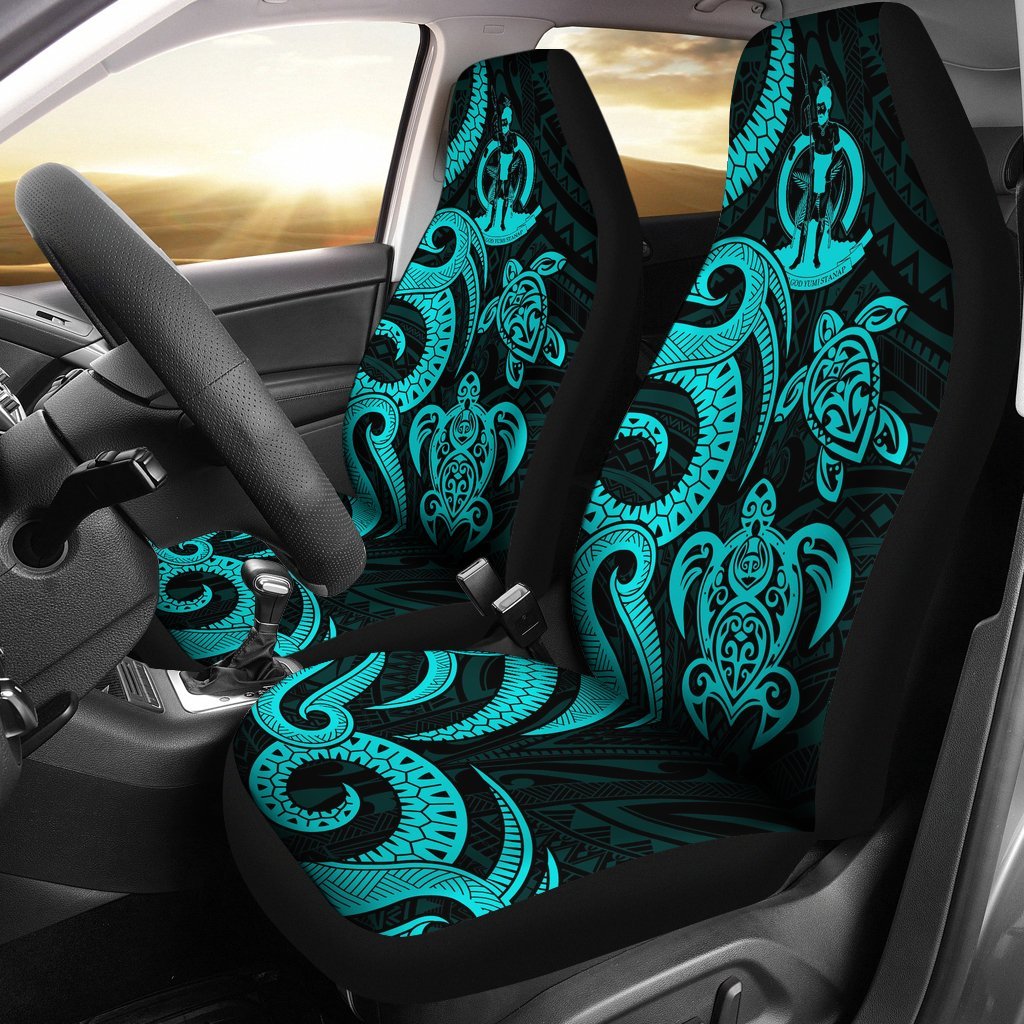 Vanuatu Car Seat Covers - Turquoise Tentacle Turtle Universal Fit Turquoise - Polynesian Pride