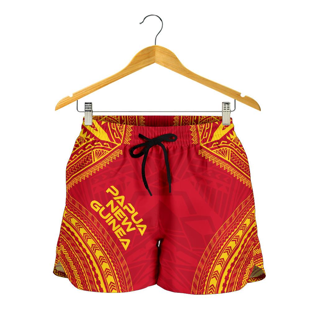 Papua New Guinea Women's Shorts - Polynesian Chief Flag Version Women White - Polynesian Pride