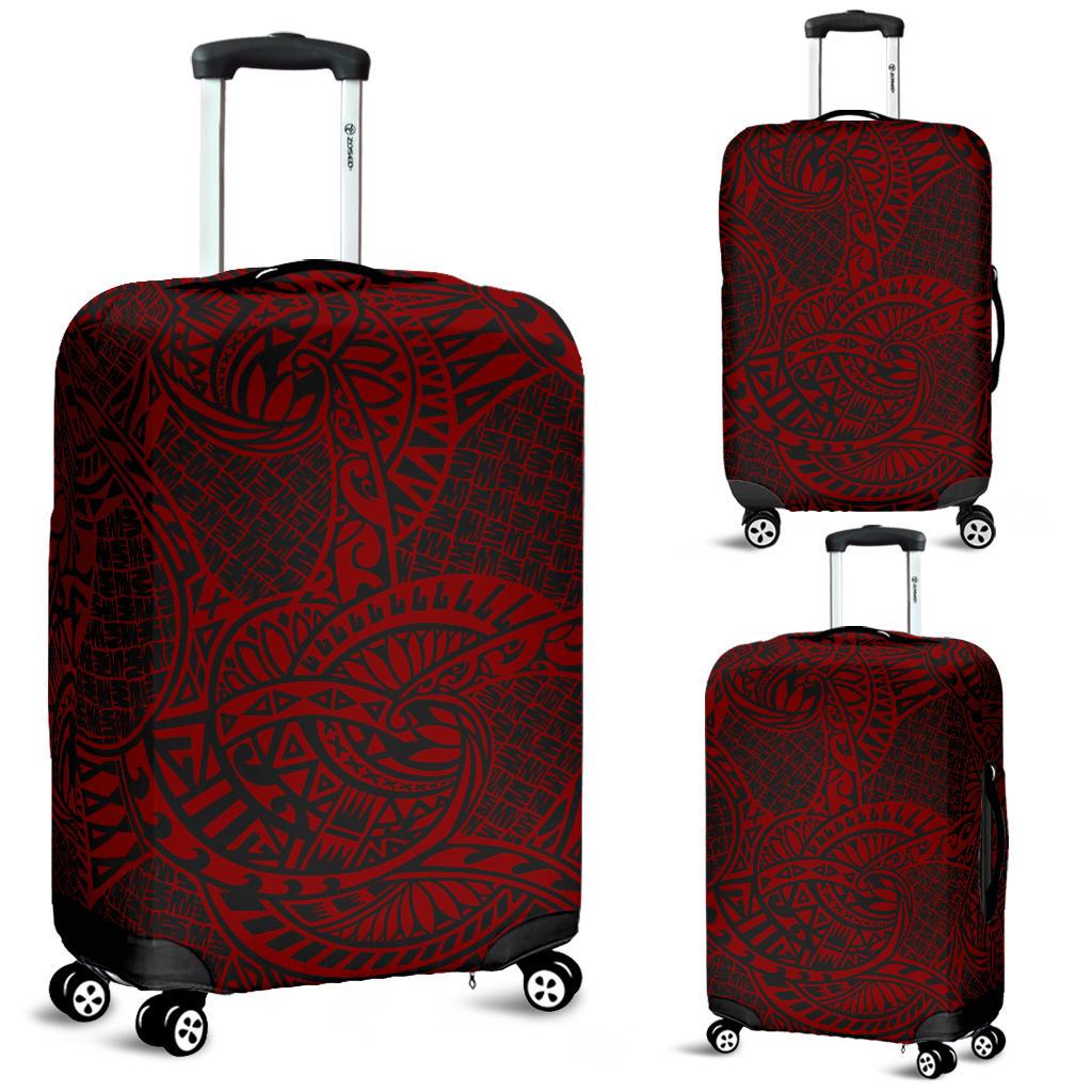 Polynesian Luggage Cover 11 Black-Red - Polynesian Pride