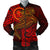 Chuuk Men's Bomber Jacket - Red Shark Polynesian Tattoo Red - Polynesian Pride