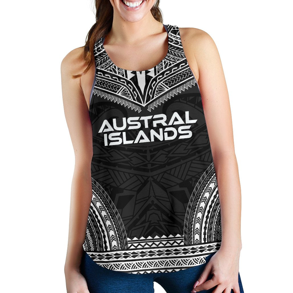 Austral Islands Women's Racerback Tank - Polynesian Chief Black Version Black - Polynesian Pride