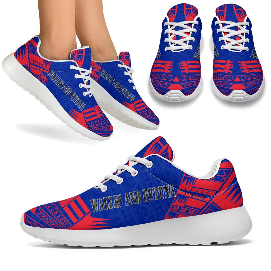 Wallis And Futuna Sport Sneakers - Polynesian Tattoo Flag White - Polynesian Pride