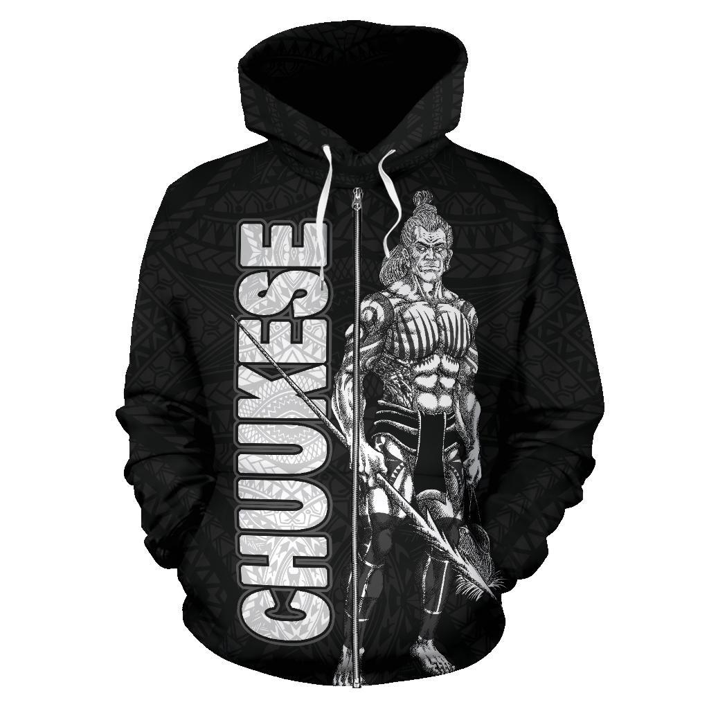 Chuuk Polynesian Zip up Hoodie Micronesia Chuukese Warrior - Polynesian Pride