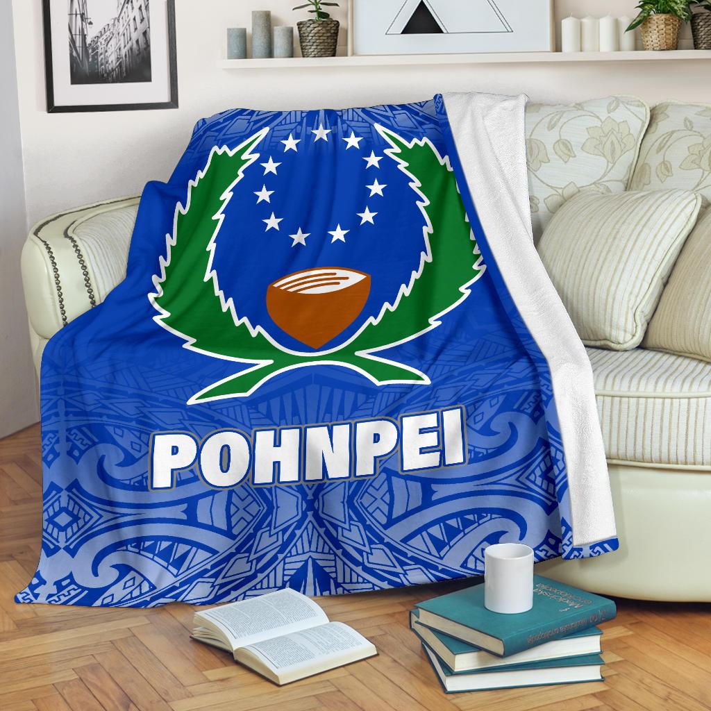 Pohnpei Premium Blanket - Blue Fog Style White - Polynesian Pride