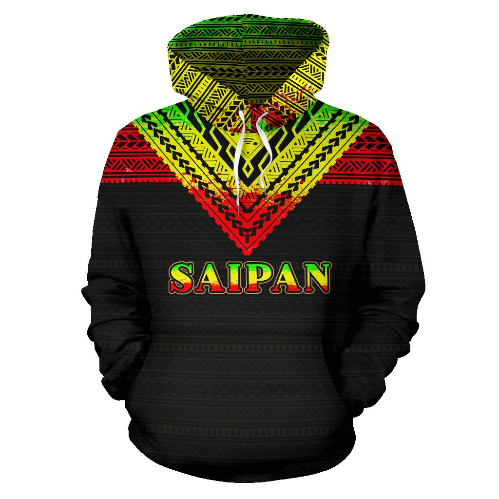 Saipan All Over Hoodie Reggae Color Version - Polynesian Pride