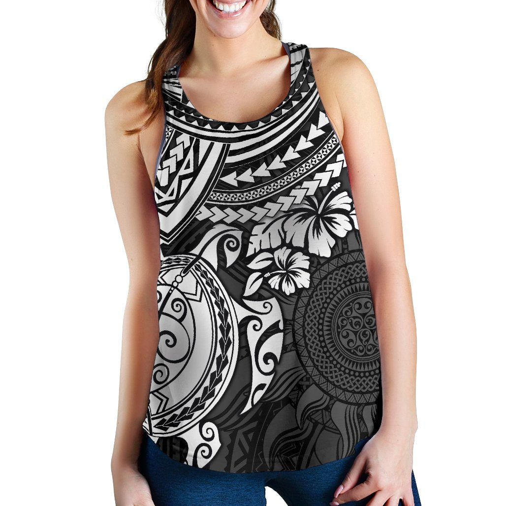 Polynesian Racerback Tank (Women) - Polynesian White Turtle White - Polynesian Pride