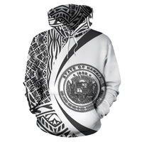 Polynesian Seal of Hawaii Hoodie Circle Shadow Style - Polynesian Pride