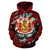 Polynesian Royal Coat of Arms Kanaka Map Hawaii Custom Hoodie Red - Polynesian Pride