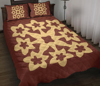 Hawaiian Quilt Bed Set Royal Pattern - Coral - A1 Style - Polynesian Pride