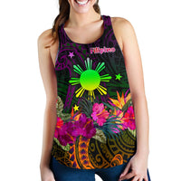 The Philippines Women's Racerback Tank - Summer Hibiscus - Polynesian Pride