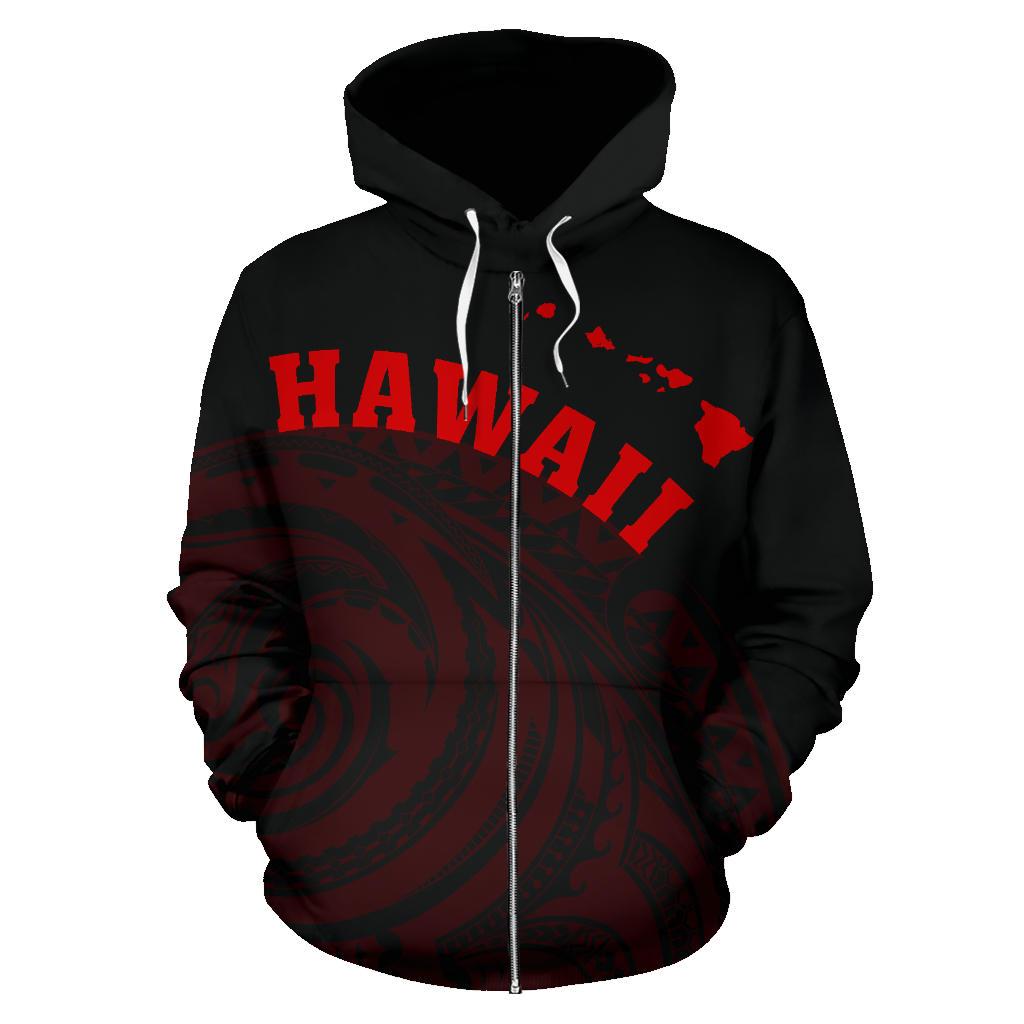 Hawaii Polynesia Hoodie Red Tatau Style - Polynesian Pride