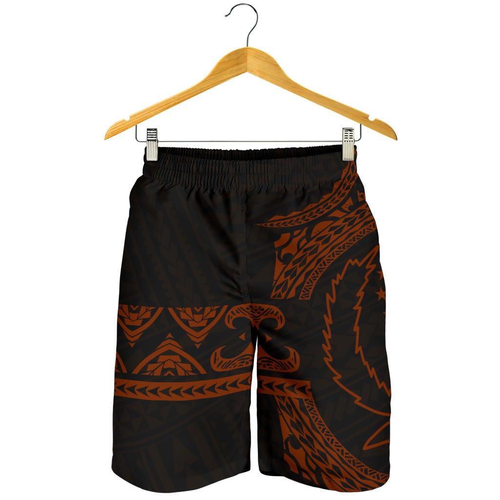 Pohnpei Polynesian All Over Print Men's Short - Brown Version Brown - Polynesian Pride