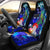 Fiji Custom Personalised Car Seat Covers - Humpback Whale with Tropical Flowers (Blue) Universal Fit Blue - Polynesian Pride