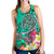 Polynesian Women's Racerback Tank - Turtle Plumeria Turquoise Color - Polynesian Pride