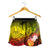 Tahiti Custom Personalised Women's Shorts - Humpback Whale with Tropical Flowers (Yellow) - Polynesian Pride