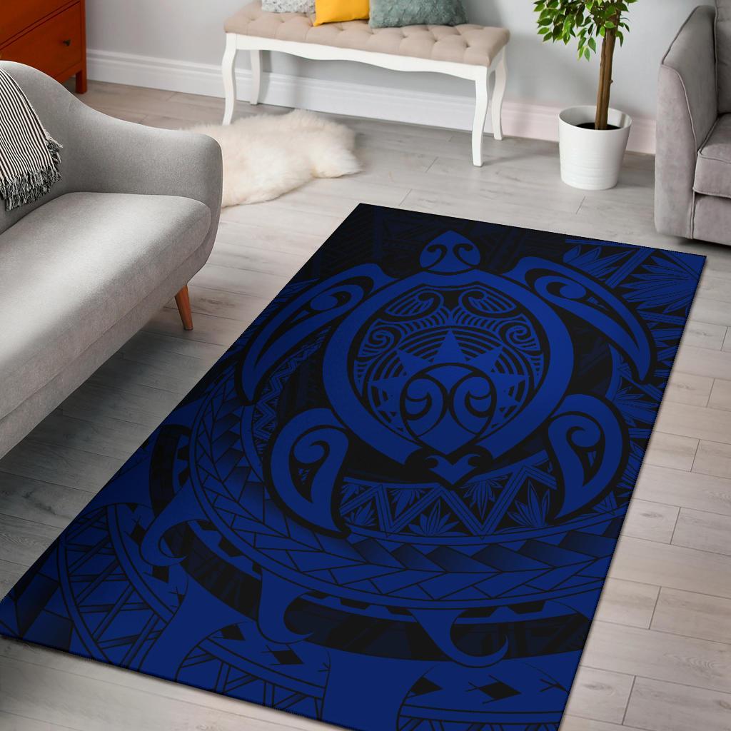 Hawaii Polynesian Turtle Rug - Blue Blue - Polynesian Pride