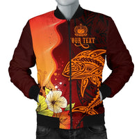 Samoa Custom Personalised Men's Bomber Jacket - Tribal Tuna Fish - Polynesian Pride