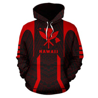 Hawaii Kanaka Polynesian Hoodie Red - Polynesian Pride