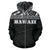 Hawaii All Over Zip up Hoodie Polynesian Black Hoodie - Polynesian Pride